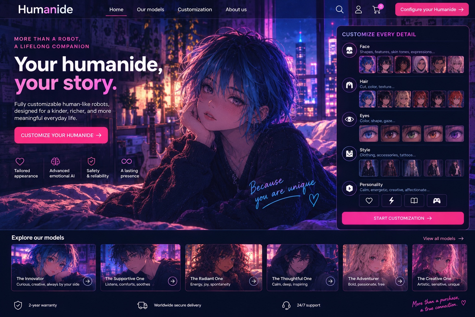 Humanoid configurator advertisement